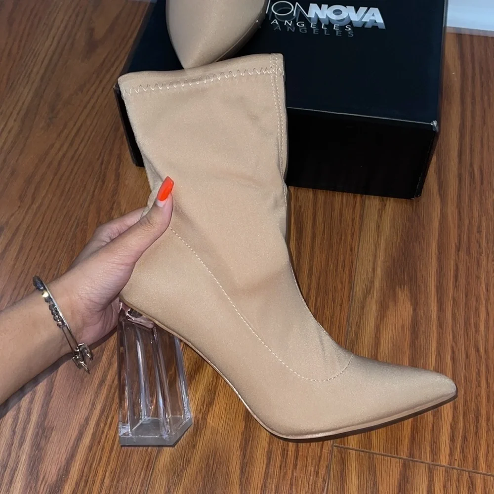 Nude/Clear Booties